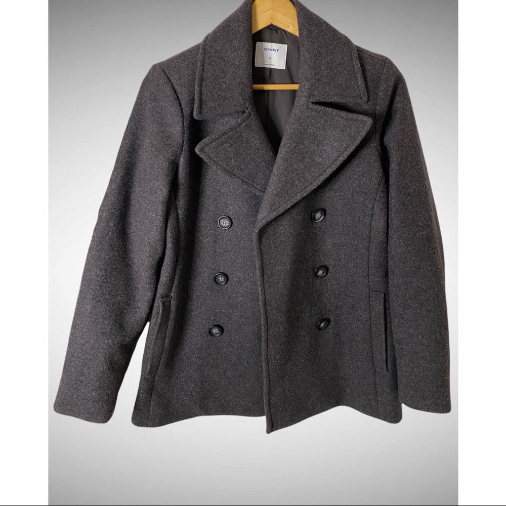 Old Navy Women’s Gray Wool Blend Pea Coat Size Medium